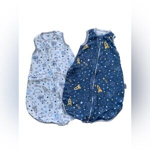 Momcozy Size 6-12 Months Outer Space Astronaut Rocket Ship Sleep Sack Bag Bundle